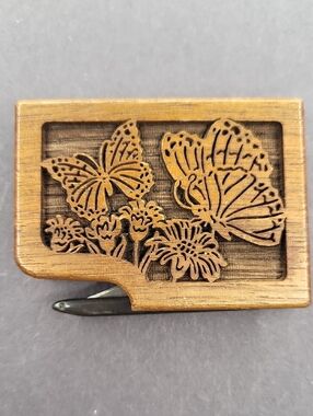 Wooden Butterfly Floral Letter Opener